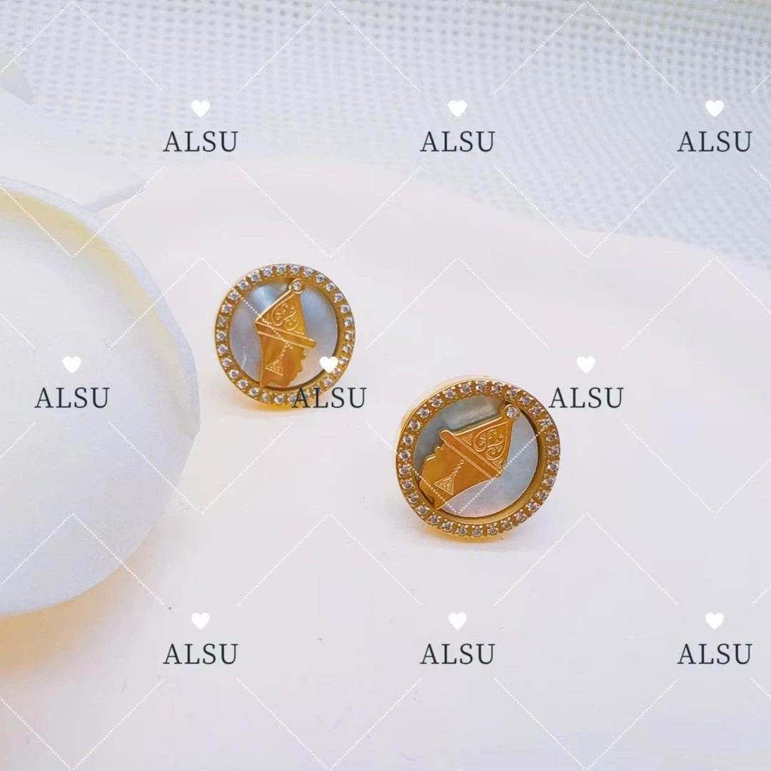 合金贝壳耳饰 ALSU原创哈萨克美人系列耳钉气质百搭时尚轻奢