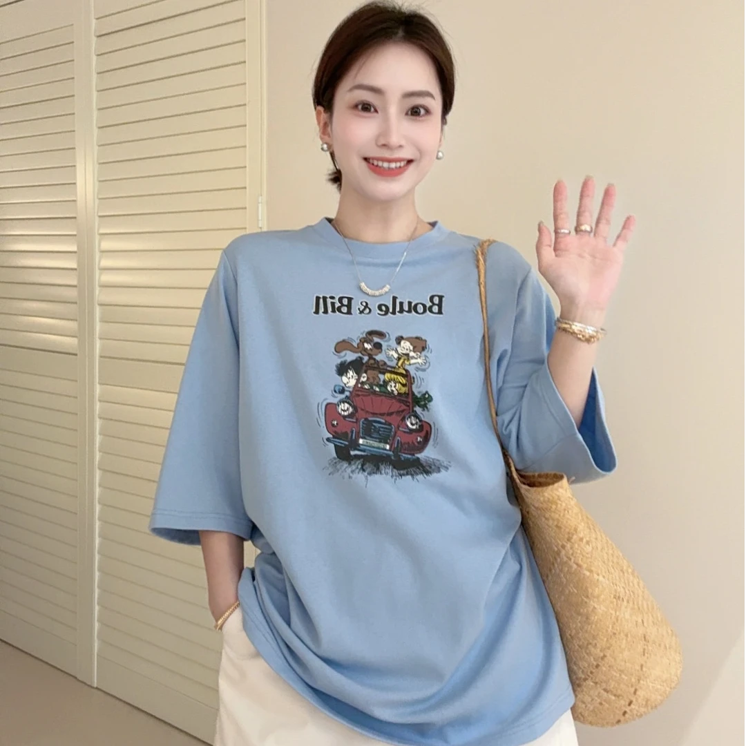 SUNCC自制 疯狂汽车 夏季童趣百搭慵懒休闲随性韩版时尚宽松T恤