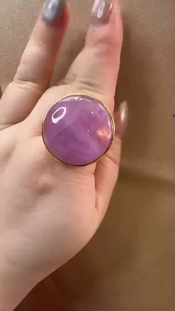 戒指锂辉石银S925镶嵌戒指