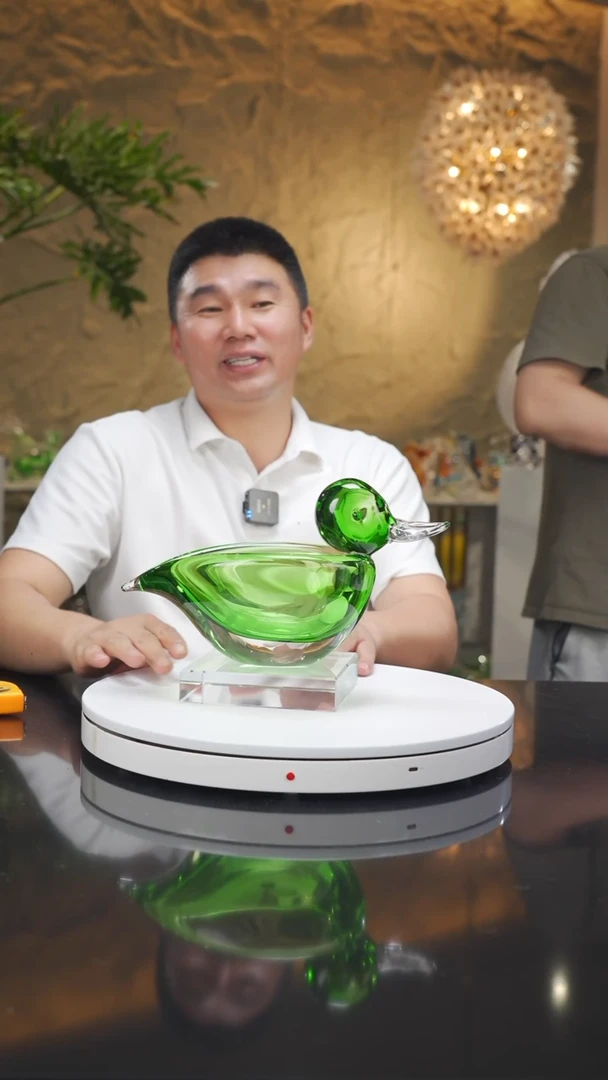 琉璃手工艺品福利绿色鸭子摆件