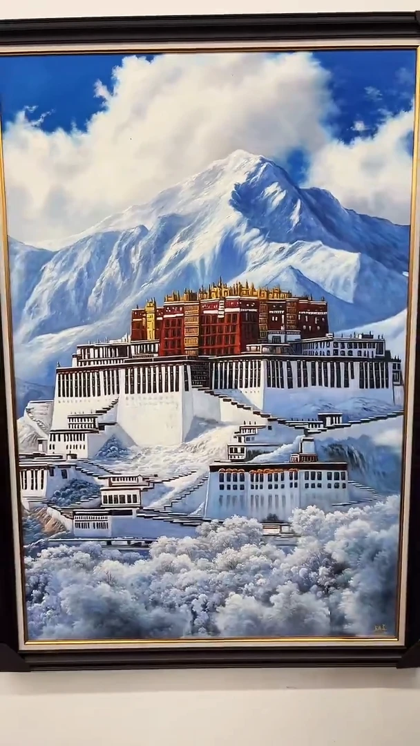 国画吴子逸-100x150-布达拉宫-带框-补书