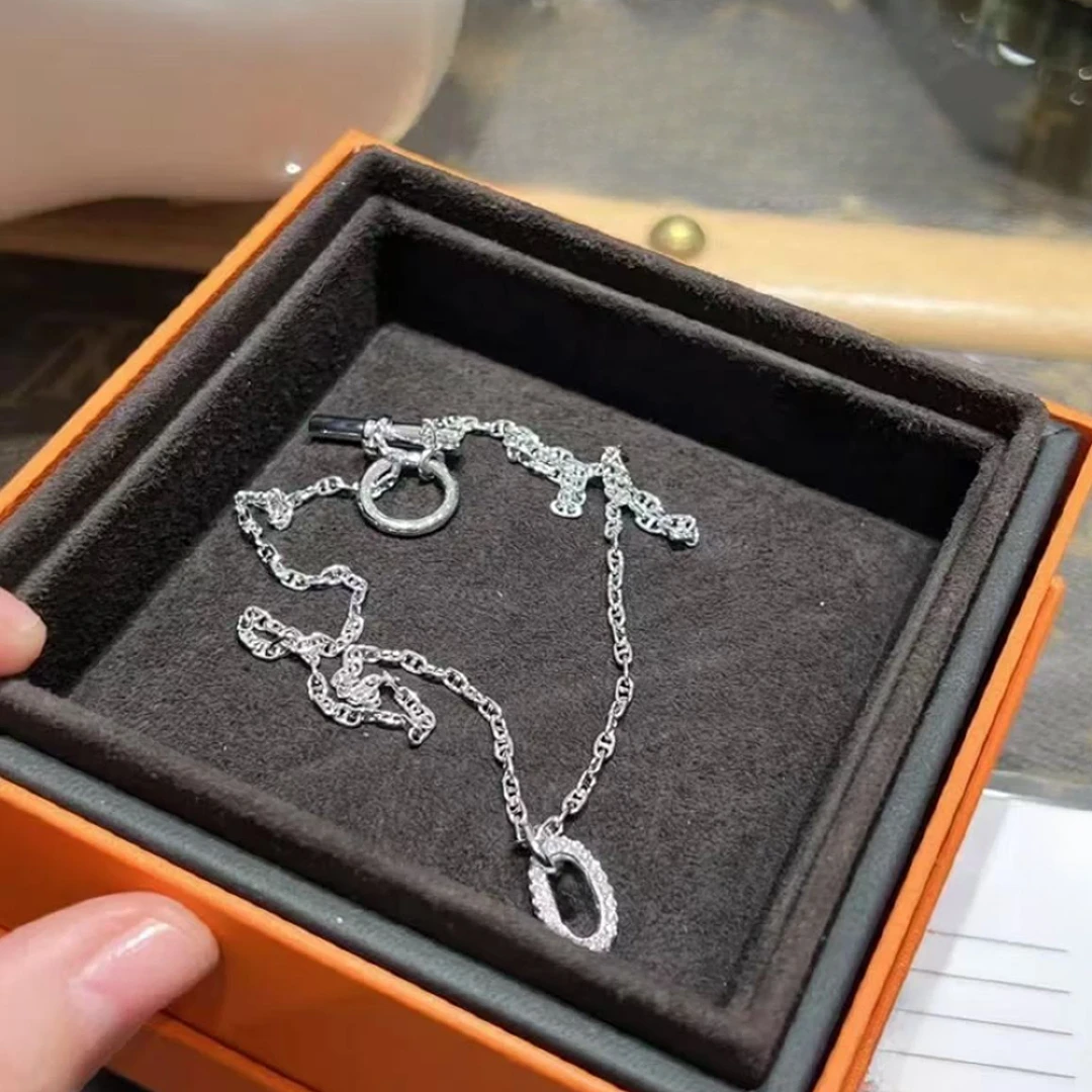 925银手链 【OT扣双层带钻猪鼻子手链】经典轻奢百搭时尚