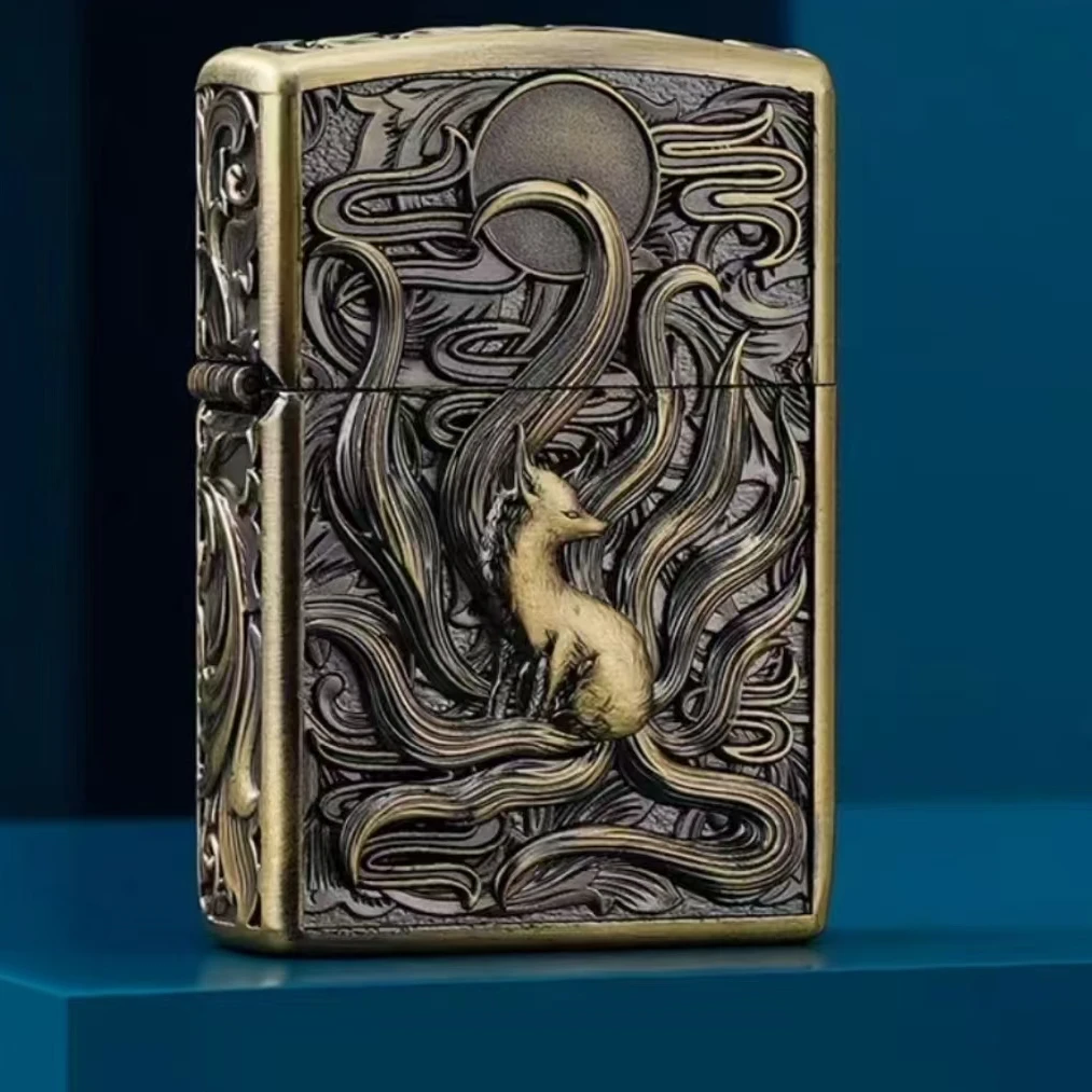 佐罗煤油打火机重甲青铜小九尾男士礼品送礼防风打火机