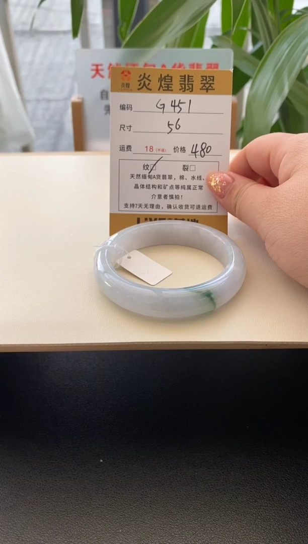 未镶嵌手镯翡翠56圈口 编码g451