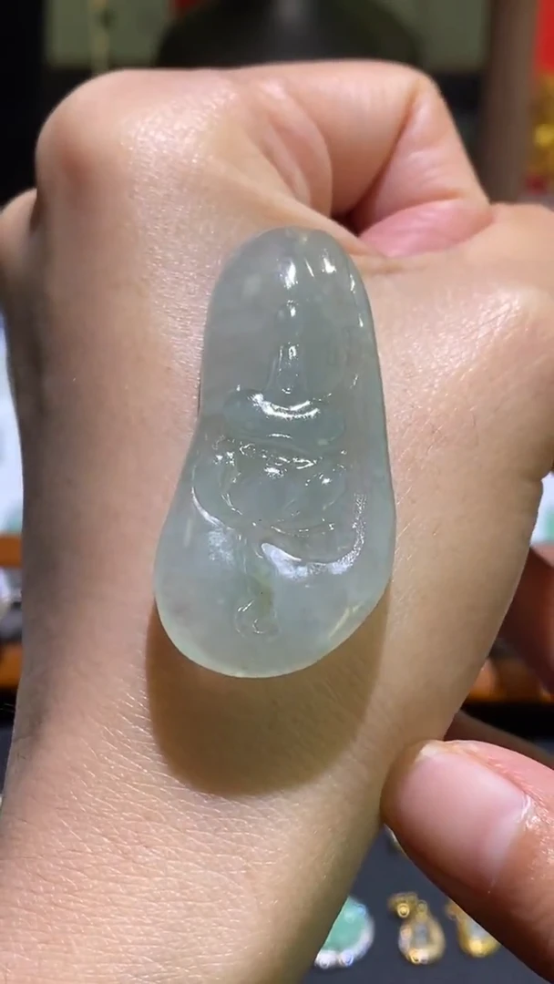 颈饰未镶嵌翡翠无相观音吊坠~