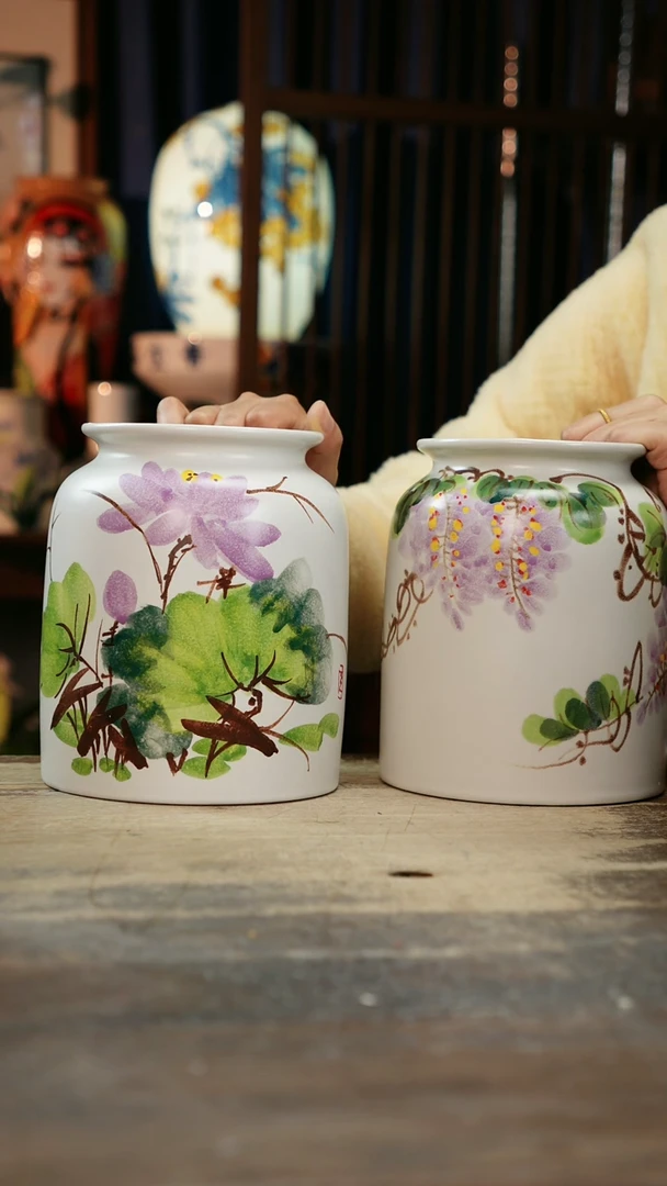 【闪购商品】瓷片景德镇纯手工釉下彩精品花瓶