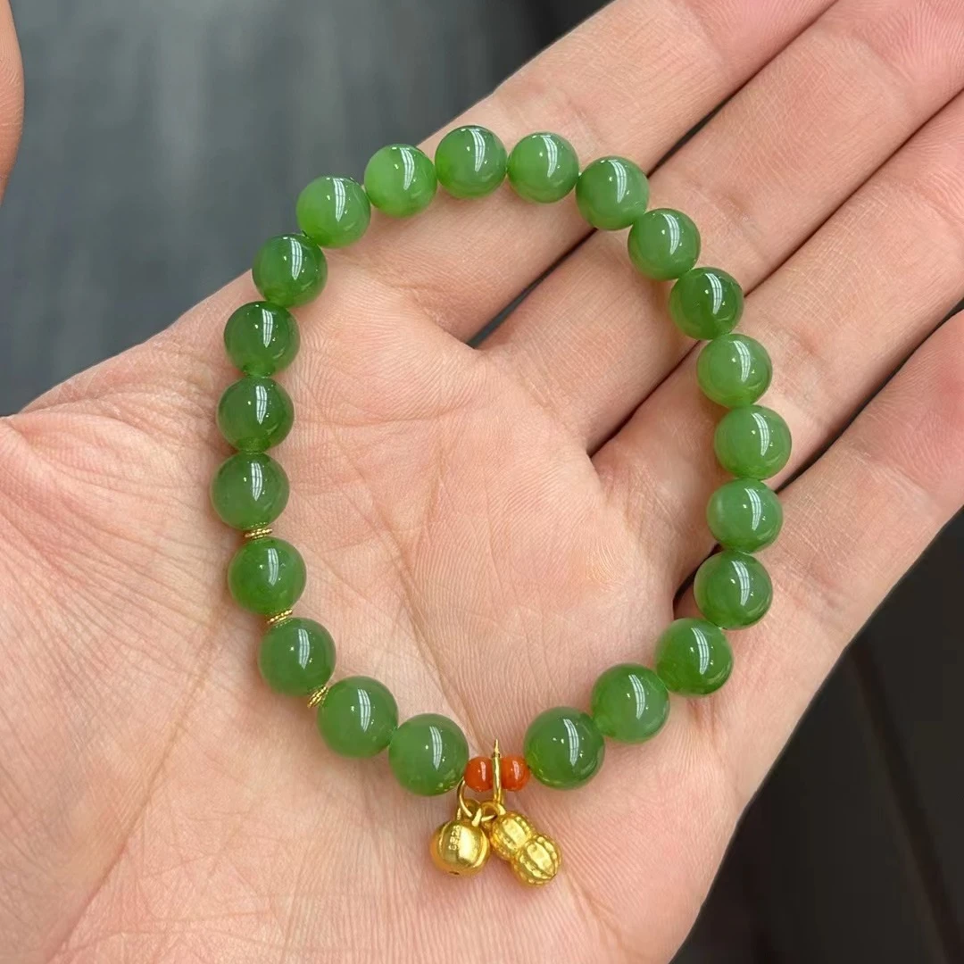 和田玉碧玉手串设计款 尺寸约左右 124刘洋
