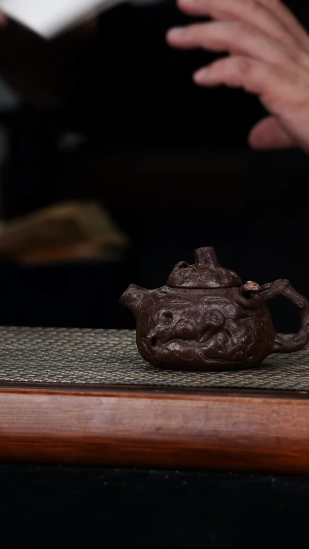 茶壶紫砂原矿紫朱泥树桩供春130cc