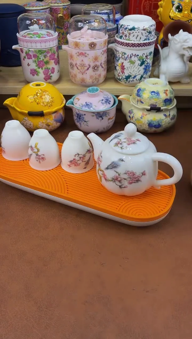 陶瓷茶具摆件旅行套组