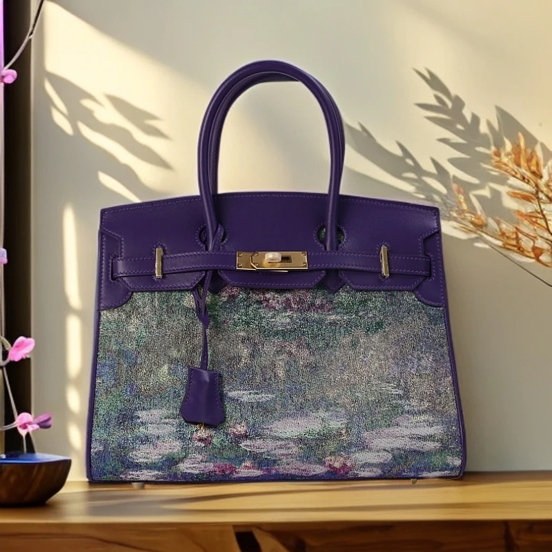 天妃臻锦铂金唐锦手工真皮包包时尚女士大气气质