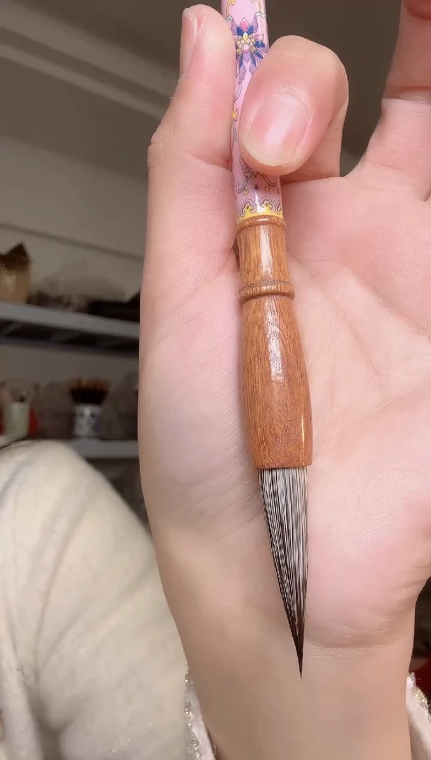 实木陶瓷狐狸毛出锋3.8(粉色)