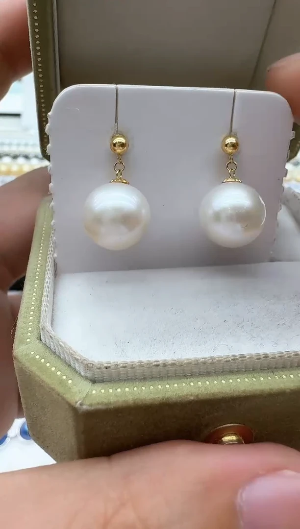 【闪购商品】淡水珍珠耳饰18K金镶嵌清货