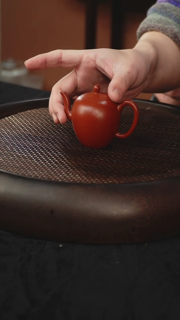 茶壶紫砂美人肩 朱泥