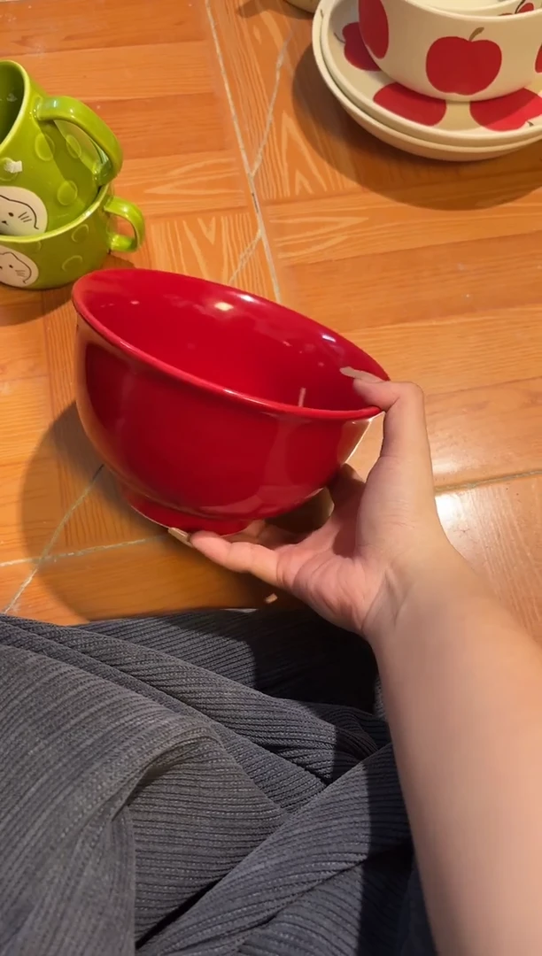 陶红色大碗一个微瑕