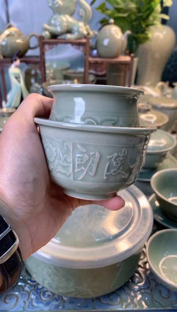 耀州窑瑕疵 朗陵罐 【一高一低】各一个 矿点缩釉