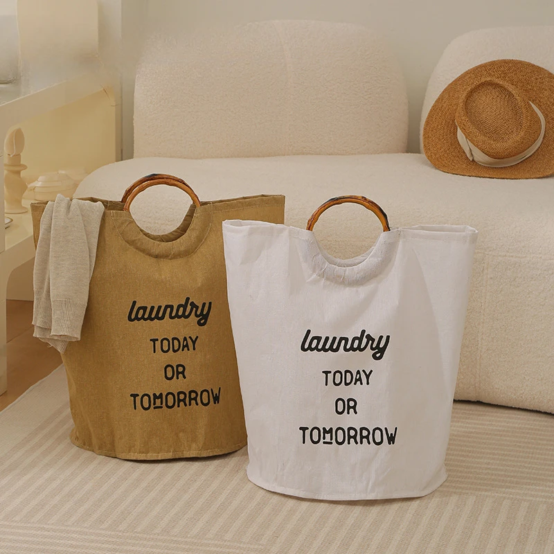 2025新款家用字母衣服玩具收纳篮大容量防水脏衣篮日式折叠脏衣篓