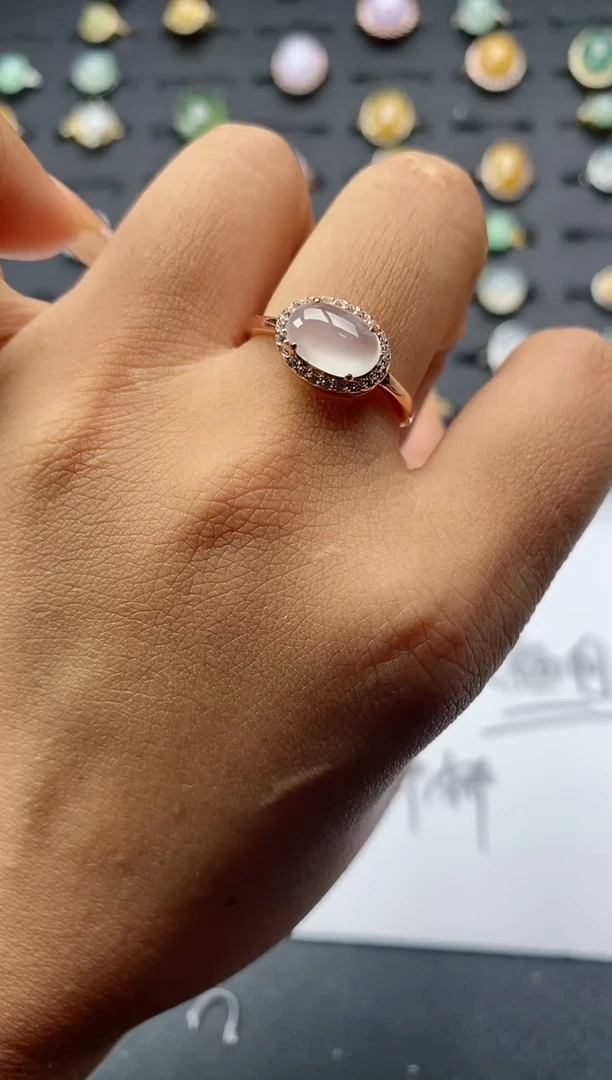 翡翠戒指银S925镶嵌.