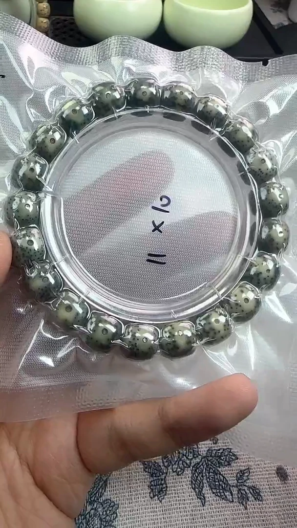 手串星月菩提65石玉料糯冰单圈11×10高透精工福利
