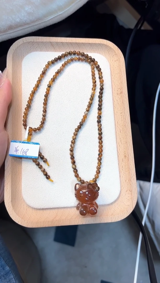 【闪购商品】琥珀珠宝奇石未镶嵌根珀KT猫吊坠