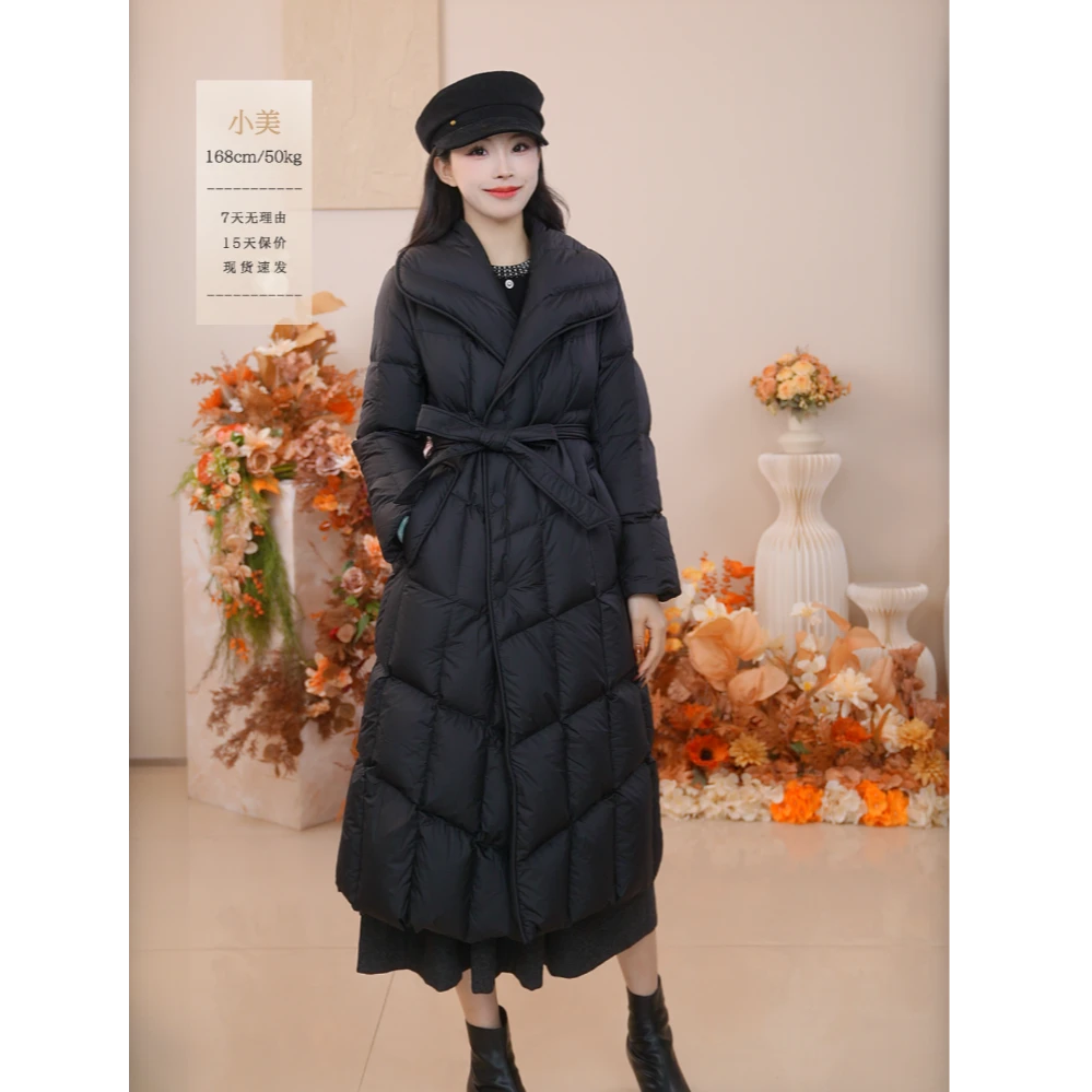 玖姿安娜蔻优雅收腰气质带腰带款羽绒服女装冬季新款KWFD03112