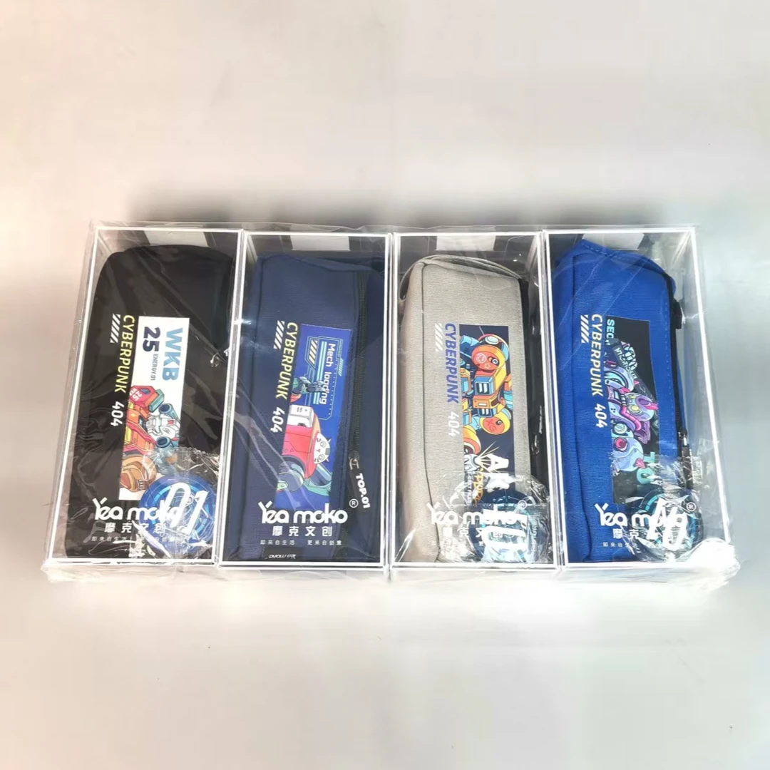 AA-摩可文创机甲图案手拎双层多功能笔袋8169【颜色不挑】