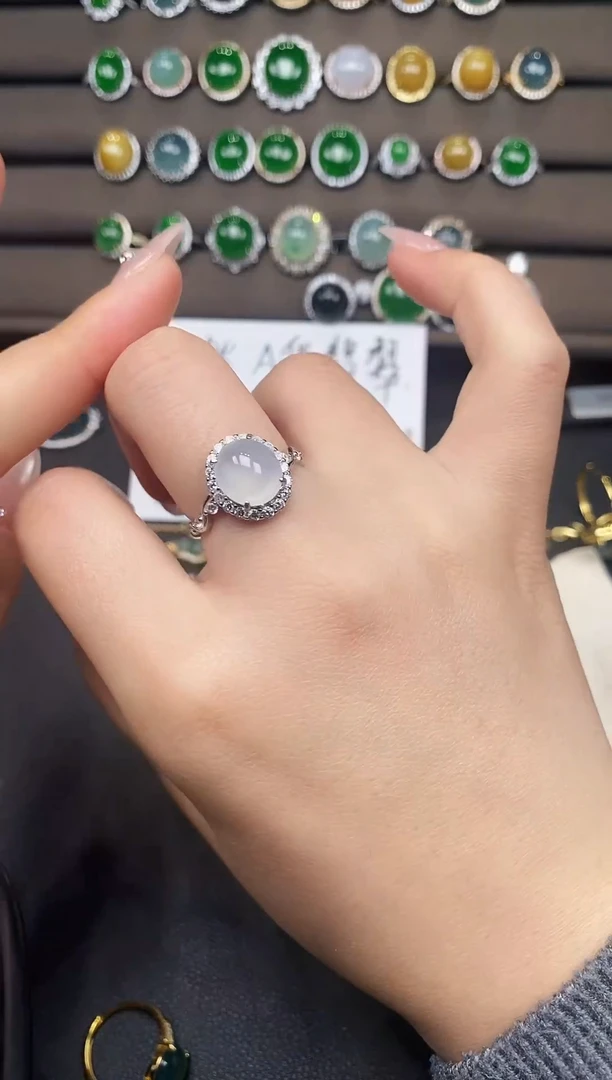 银S925镶嵌戒指翡翠111