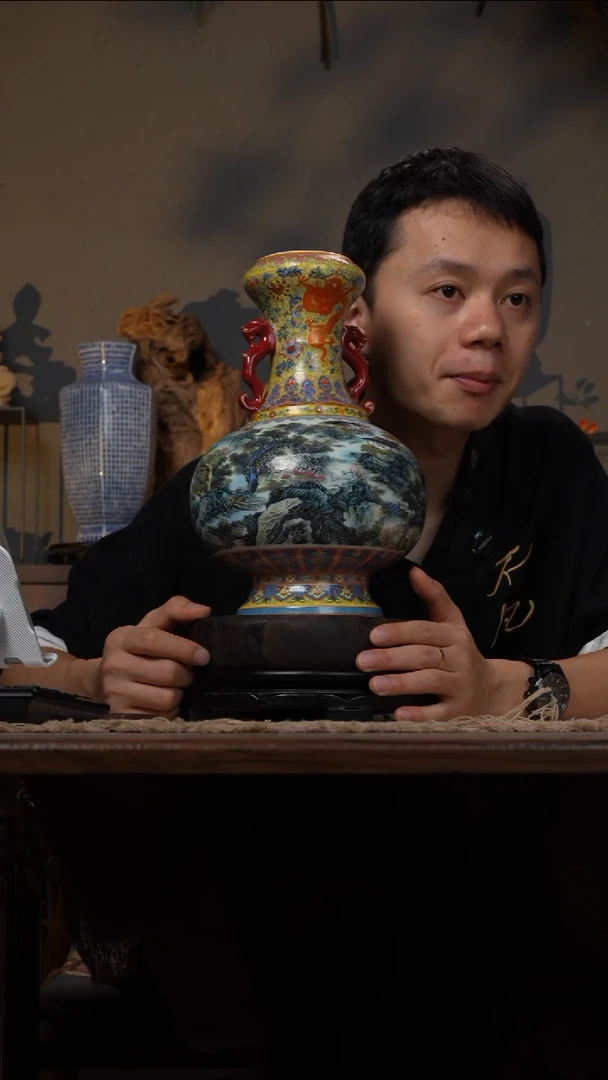 摆件WN问泥景德镇陶瓷花瓶摆件