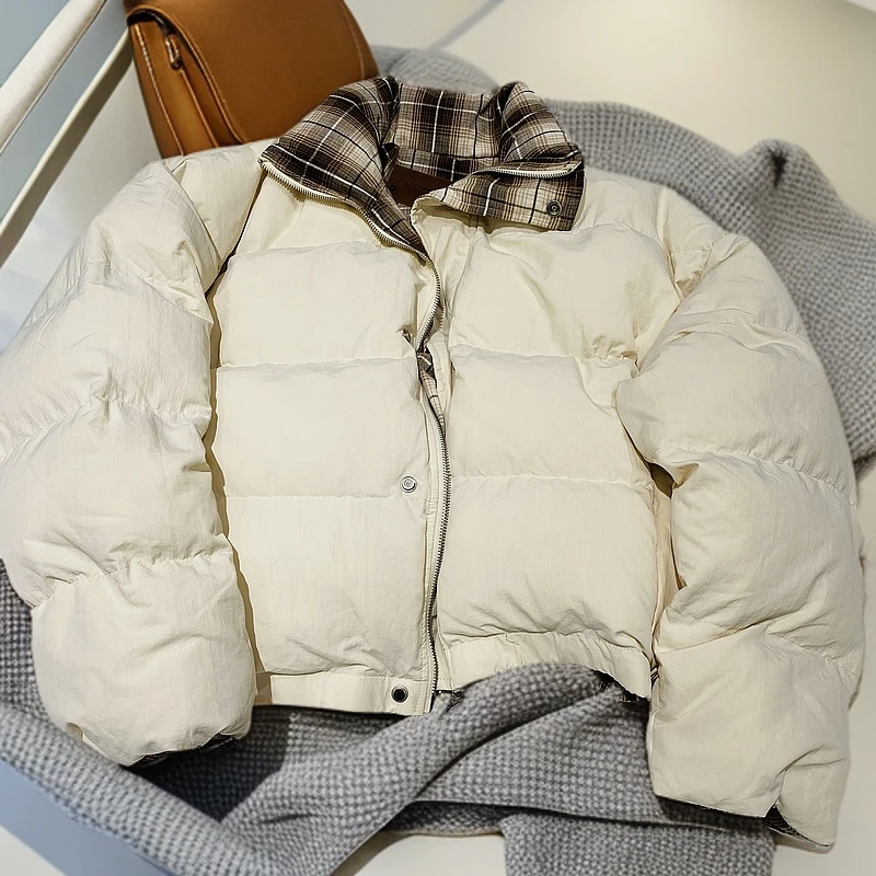 WT双面穿格纹棉服