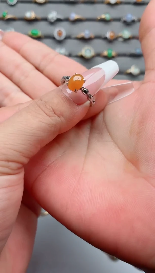 银S925镶嵌戒指翡翠.