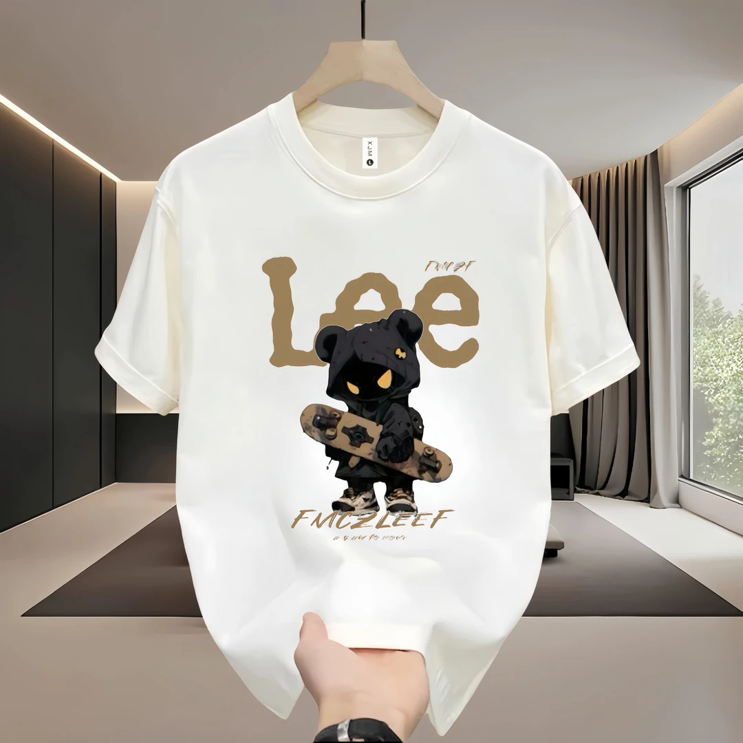 重磅欧美潮牌短袖纯棉夏季新款男士印花T恤潮流男女圆领宽松体恤