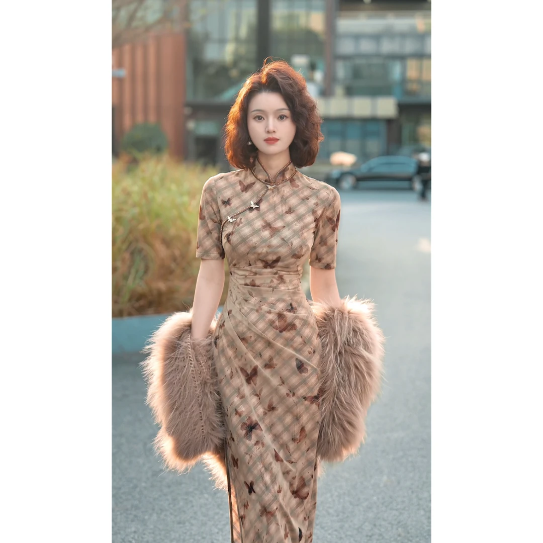 彩彩家【新月庄园】夏季原创修身复古设计优雅国风气质改良款旗袍