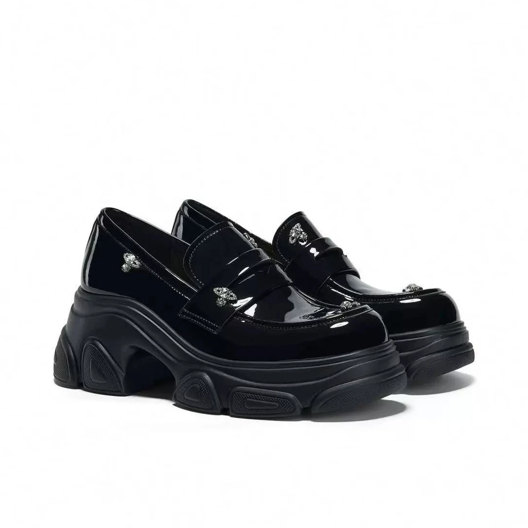 【春-花香】A.yong's厚底增高女士牛皮乐福鞋