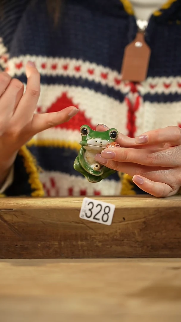 【闪购商品】瓷片设计师手作款青蛙王子香插摆件 手工同款
