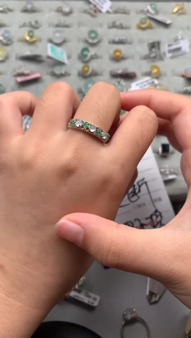 银S925镶嵌戒指翡翠34