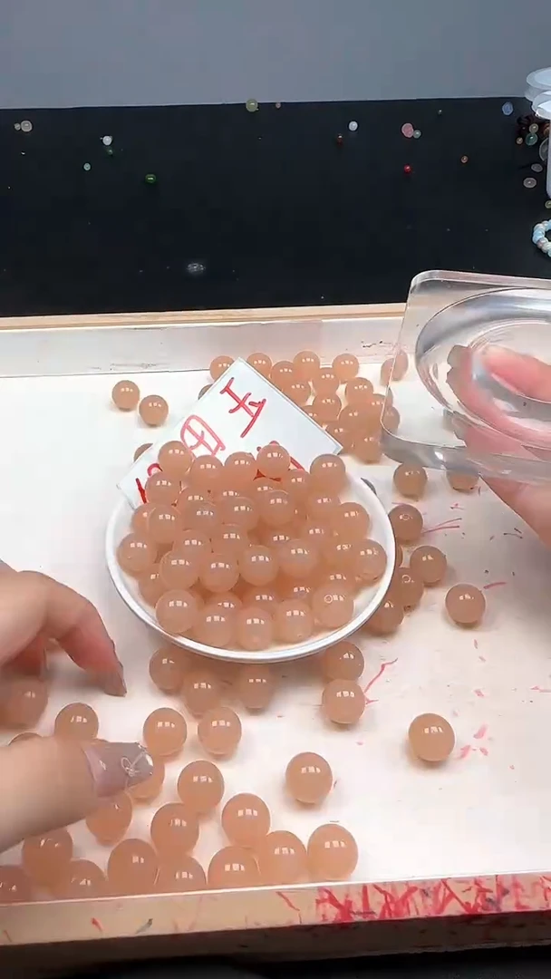 未镶嵌和田玉珠宝半成品藕粉N178卡12mm散珠10颗