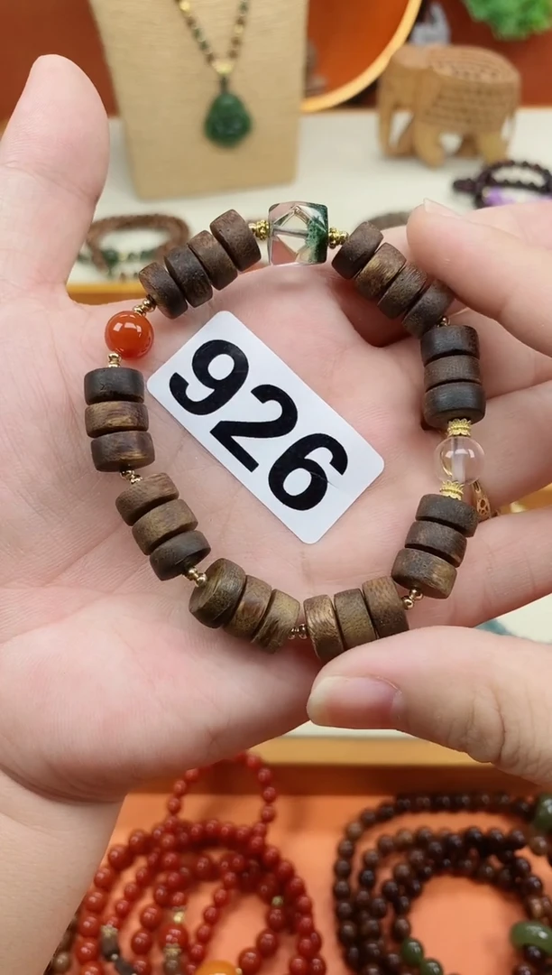 未镶嵌檀香木手串达拉干香香片片单圈