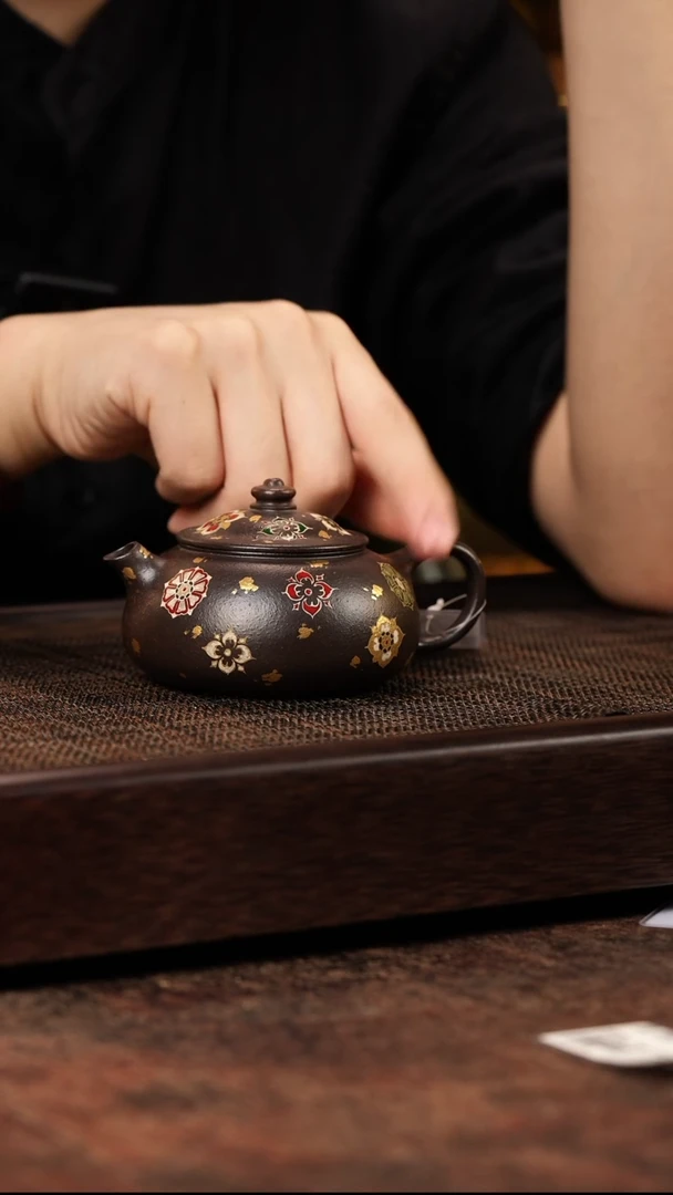 茶壶紫砂寒江宝相纹