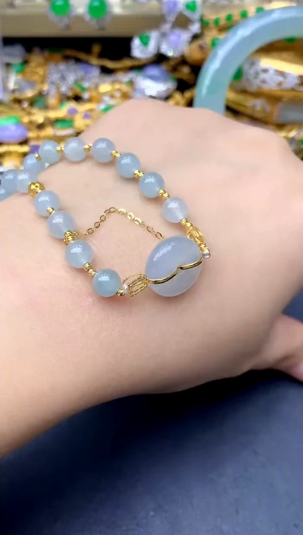 18K金镶嵌手链翡翠172 -中国好珍宝