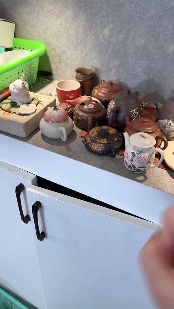 茶壶紫砂顺*️白泥绣球花小壶微瑕