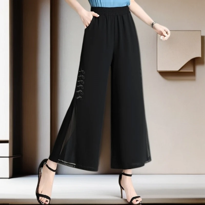 【雅岚女装】时尚洋气显瘦妈妈装洋气中年妈妈裤子夏季薄款女