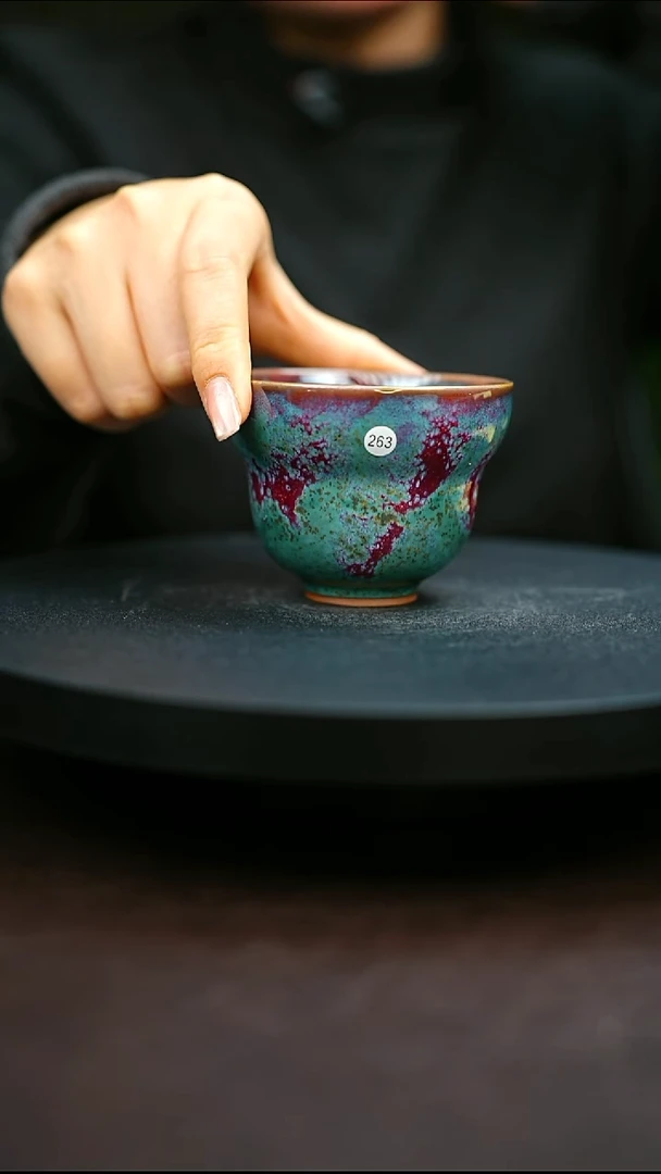 263#原矿钧瓷炉钧釉福禄杯