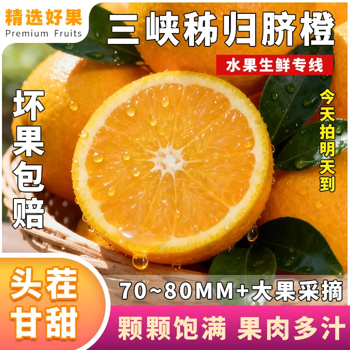 【次日达】现摘湖北宜昌秭归三峡脐橙新鲜应季媲美赣南脐橙橙子湖北省