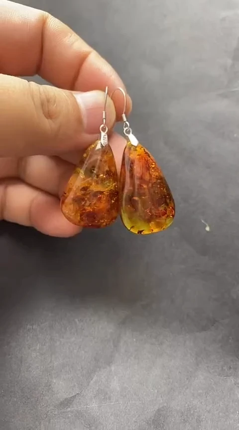 未镶嵌琥珀裸石耳坠