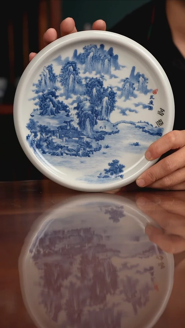 景琳藏青花北派山水