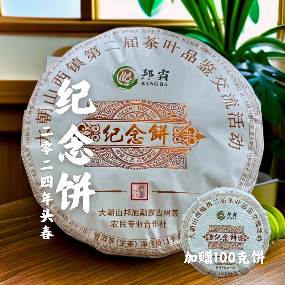 【茶叶节•活动】2024年纪念饼 头春普洱生茶1公斤大饼