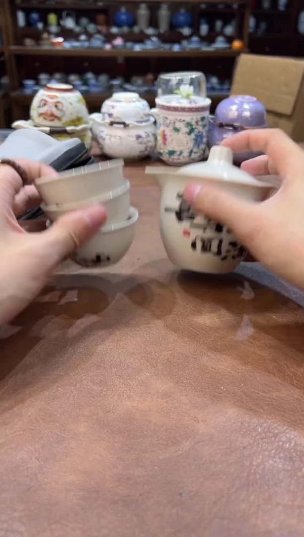 真的很便宜超好看会开片的旅行茶具