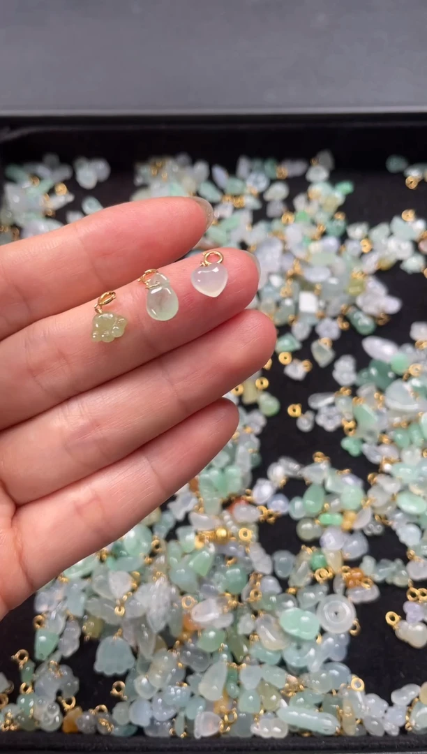 翡翠银S925镶嵌吊坠(不含链)3个 633