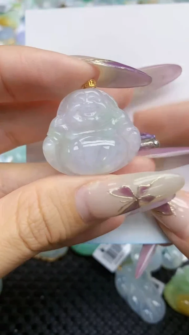 翡翠挂件18K金镶嵌319   天然翡翠A货