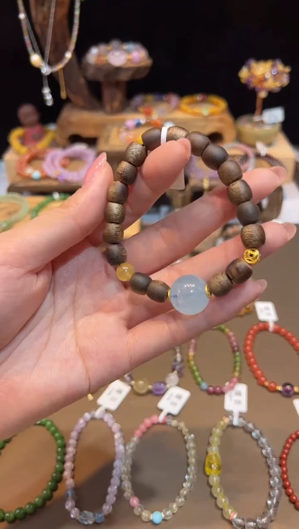 海蓝宝石手链未镶嵌手饰@@