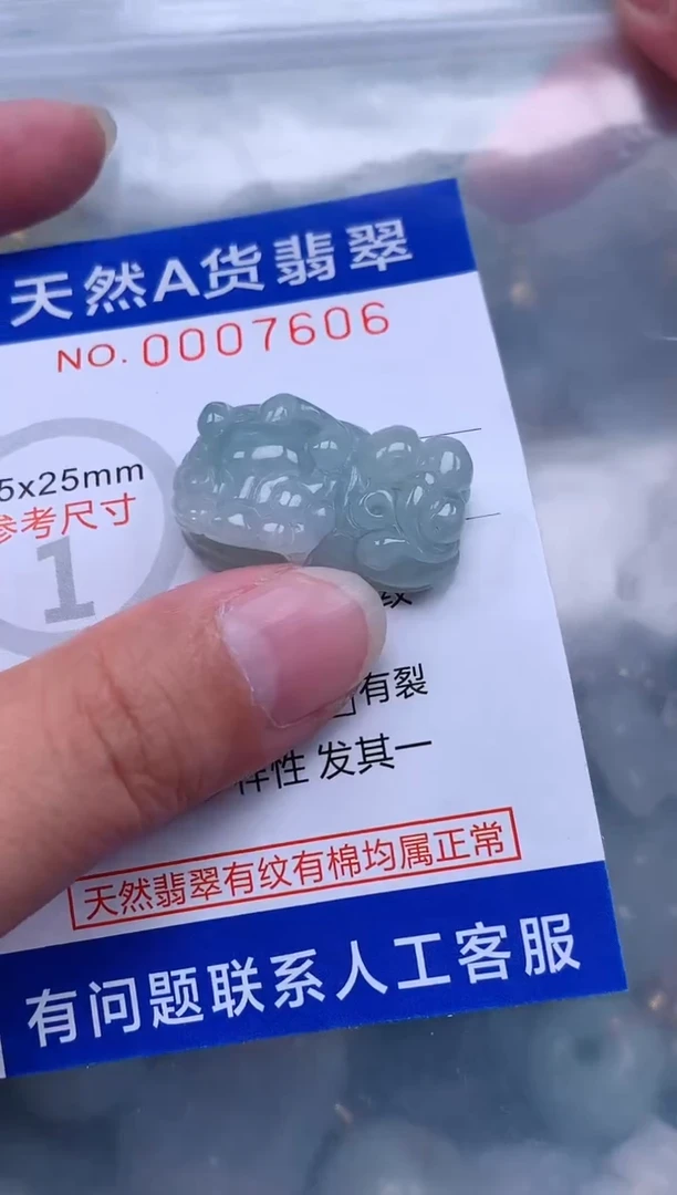翡翠未镶嵌吊坠(赠链)1